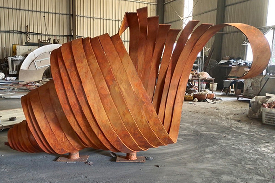 Ein guter Preis. Großer skulptur-Metallgarten Corten Stahlim freien verziert lange 2.7m Online