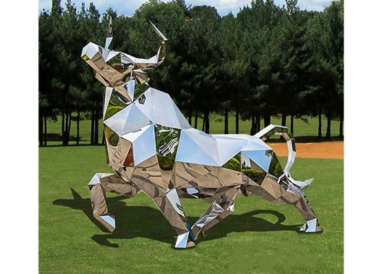 Ein guter Preis. Garten-Dekoration polierte Edelstahl-Stier-Skulptur mit Länge der Größen-180cm Online