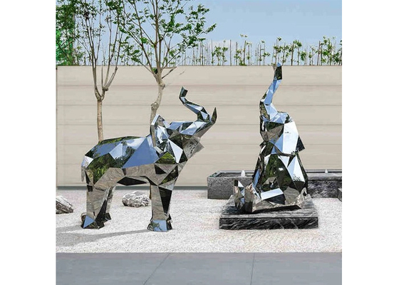 Elefant-Spiegel-Edelstahl-Skulptur für zeitgenössische Garten-Dekoration