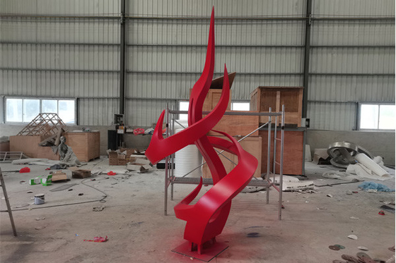 Ein guter Preis. 2.7m rote gemalte Edelstahl-Flammen-Skulptur-Dekoration im Freien Online