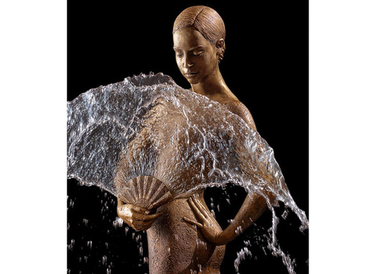 Ein guter Preis. Allgemeine Dekorations-im Freien Bronzeballerina-Wasser-Brunnen mit Höhe der Größen-180cm Online