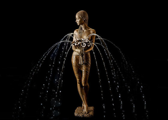 Ein guter Preis. Außendekoration Bronze Ballerina mit Blumenwasserskulptur Online