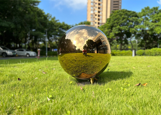 Gold Spiegel Edelstahl Kugelskulptur für die Gartendekoration