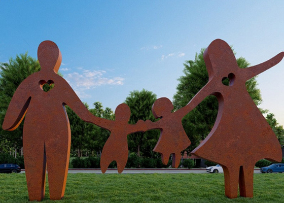 Ein guter Preis. Öffentlicher Gartenpark Metallkunst Corten Stahl Familienfigur Skulptur Online