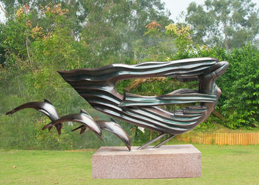 Ein guter Preis. Delphin-Frauen-Bronze-Skulpturen im Freien, große moderne Bronzeskulptur Online