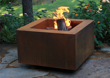 Ein guter Preis. Hölzerne brennende quadratische Metallfeuer-Grube, quadratisches Garten-Feuer-Gruben-übersichtliches Design Online
