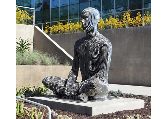 Ein guter Preis. Garten oder Hof Dekorations-Laser-Schneiden Edelstahl Meditator Skulptur Online