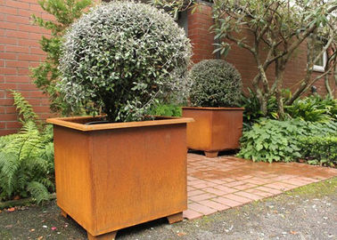 Ein guter Preis. Moderner stilvoller quadratischer Metallblumen-Töpfe/Quadrat-Metallgarten-Pflanzer Corten-Stahl Online