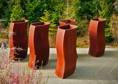 Ein guter Preis. Abstrakte Metallblumen-Pflanzer, einzigartige Stahltöpfe Corten, die Handwerk schweißen Online
