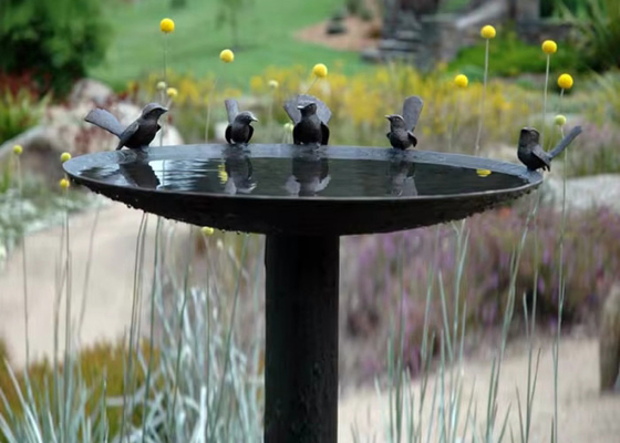 Ein guter Preis. Lebensgröße Metallguss Bronze Vogelbadschüssel Statue Gartenskulptur Online