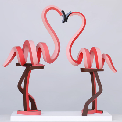 Ein guter Preis. Glasfaser-Vogel rosa hoch Liebe zu Flamingos Skulpturhersteller Online