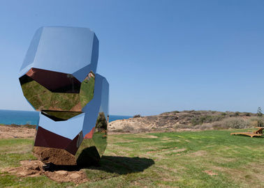 Ein guter Preis. Spiegel-große Felsen-Edelstahl-Polierskulptur-im Freien moderne Landschaftsgestaltung Online