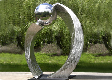 Ein guter Preis. Silberner zeitgenössischer Garten-Skulptur-PolierEdelstahl für Stadt-Dekoration Online