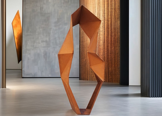 Ein guter Preis. Zeitgenössische abstrakte geometrische Metallkunst Skulptur Moderne Corten Stahlschweißtechnik Online