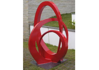 Ein guter Preis. Allgemeiner Park-Edelstahl-Skulptur-Rot gemalte abstrakte Metallskulptur Online