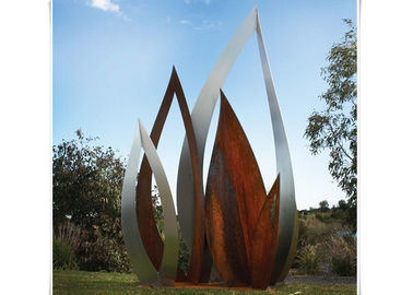 Ein guter Preis. Metallgarten-Verzierung botanische Stahlblatt-Skulptur Corten mit rostigem Ende Online