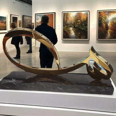 Moderner Edelstahl Arabische Kalligrafie Skulptur Innenarchitektur Dekoration Metallhandwerk