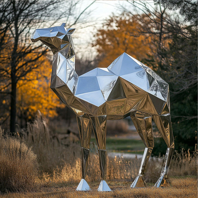 Ein guter Preis. 3D-Zeichnung Spiegel Polierte Geometrie Edelstahl Kamelskulptur Online