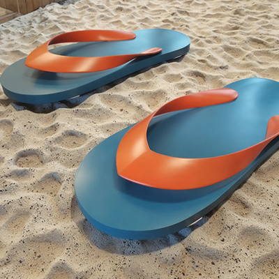 Ein guter Preis. Großes Outdoor-Flip-Flop aus Edelstahl öffentlich gemalte Metallkunst Online