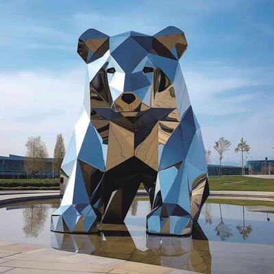 Ein guter Preis. China Skulptur Dekoration Polierte Edelstahl Bärenskulptur Online