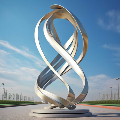 Ein guter Preis. Moderne Metallkunst Große Outdoor-Matte aus Edelstahl DNA-Skulptur Online