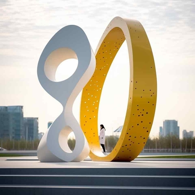 Moderne farbenfrohe große Dekoration Edelstahl Statuen Skulptur