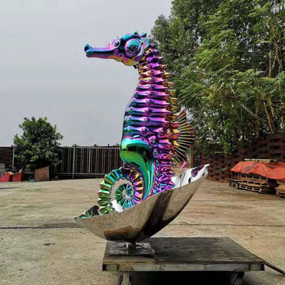 Ein guter Preis. 200cm Außen-Edelstahl-Skulptur des Seepferdes PVD-Beschichtung Online