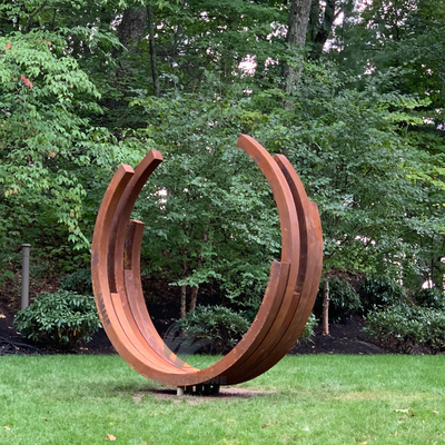 Ein guter Preis. Dimensionelle Harmonie 2,6m Halbkreisförmige Corten-Skulptur für Gärten und Plätze Online