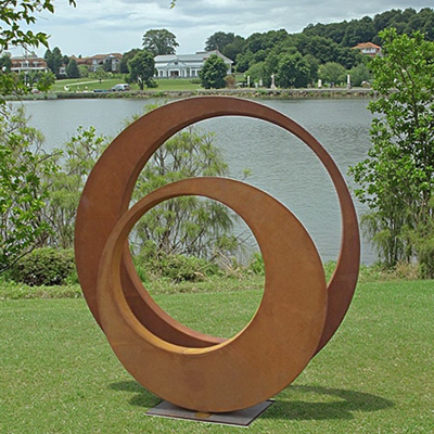 Ein guter Preis. Custom Rusty Outdoor Garden Metallkunst Korten Stahlring Skulptur Online