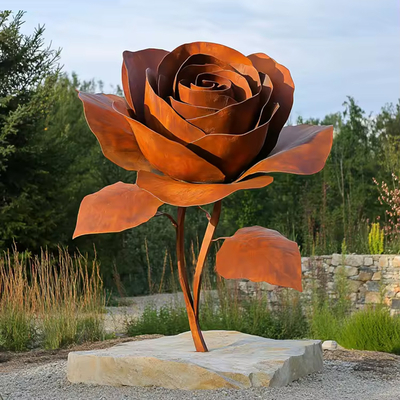 Gartendekoration Handgefertigte Wetterfestung Stahl Blumenskulptur