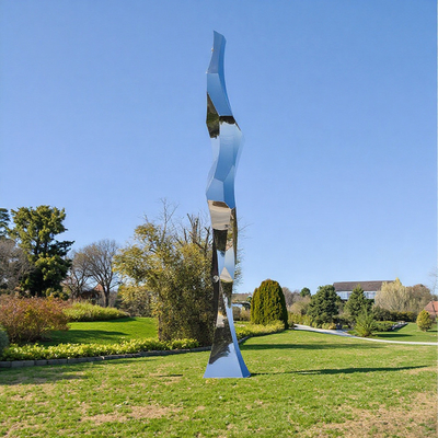 Maßgeschneiderte polierte moderne Kunst Geometrischer Garten Edelstahl Außenbildhauerei