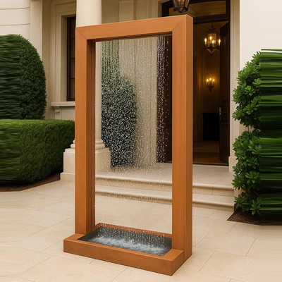 Ein guter Preis. Corten Stahl Regenvorhang Wand. Wetterbeständige Gartengewässer-Skulptur (niedrige Wartung · Zen-Wasserkunst) Online