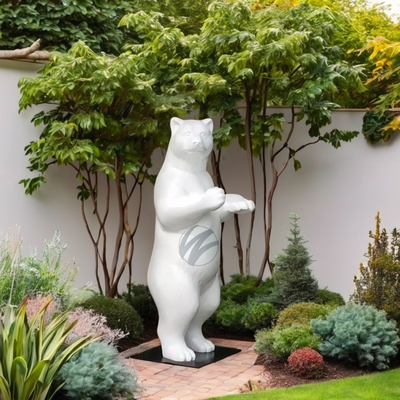 Ein guter Preis. Large White Standing Bear Sculpture (2M Height) - Durable FRP Outdoor Decorative Art Online