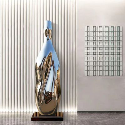 Ein guter Preis. Large Size Mirror Polished Stainless Steel Bottle Sculpture For Decoration Online