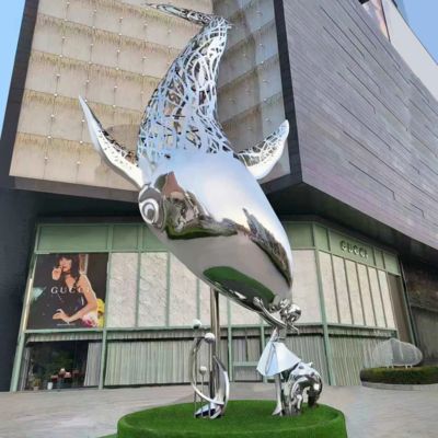 Ein guter Preis. Urban Night Illuminated Stainless steel Whale Sculpture With Light Online