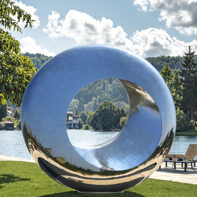 Ein guter Preis. Giant Urban Modern Landscape Mirror Polished Stainless Steel Ring Sculpture City Public Art Installation Online
