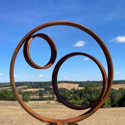 Ein guter Preis. Großer Kreisring Moderne Corten Outdoor Garten Abstrakte Kunst Skulptur Online