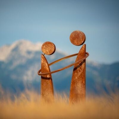 Corten Stahl Skulptur Abstrakte Kunst für Außen- / Gartendekoration Landschaftsgestaltung