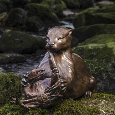Ein guter Preis. Tierindividuelle Bronzeskulptur aus Metall, dekorative Skulptur Otter Stahlstatue Gartengestaltung Online