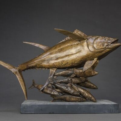 Ein guter Preis. Tier Metallkunst Dekor Bronze Kupfer Figurative lebensgroße Skulptur Individuelle Statue Fisch Online