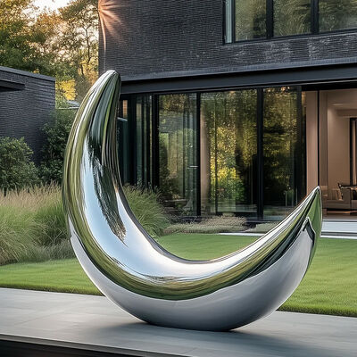 Ein guter Preis. Moderne Gartendekoration Edelstahl polierte Mondskulptur Online