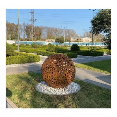 Ein guter Preis. Corten Stahlkugel Skulptur. Rostige Metallgartenkugel für Außendekorationen. Online