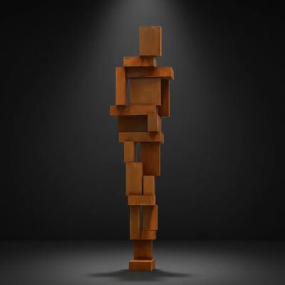 Ein guter Preis. Wetterung Stahlkubische menschliche Skulptur Große Metallstatue für öffentliche Kunst Online