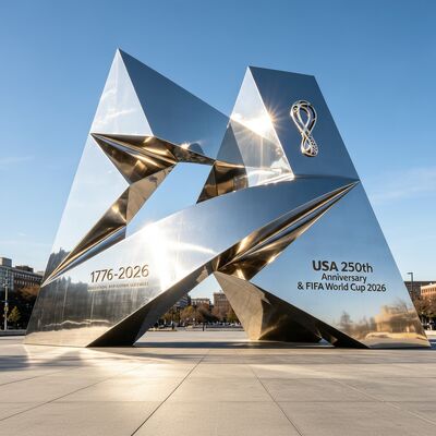 Ein guter Preis. Geometrische Denkmalskulptur aus Edelstahl für 2026 Online