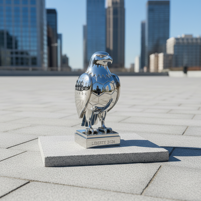 Individuelle Edelstahl-Adler-Trophäe & Outdoor-Skulptur | LIBERTY 2026 Gedenkobjekt