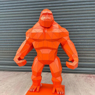 Ein guter Preis. Geometrisch bemalte Gorilla-Skulptur aus Edelstahl Online