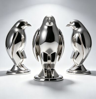 Originelle Design-Pinguin-Vogel-Tier-Skulptur aus Metall und Edelstahl, individuelle Größen- und Farboptionen mit langlebiger polierter Oberfläche für öffentliche Räume