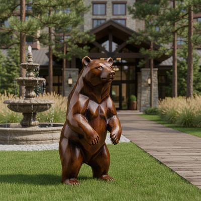 Ein guter Preis. Custom Metal Casting Lebensgröße Bronze Bärenskulptur Außengarten Statue Realistische Tierkunst für Villa Park Landschaftsdekor Online