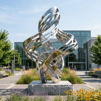 Ein guter Preis. Luxus-Hohl-out polierte Metallskulptur Edelstahl Statue für Garten Dekor Online