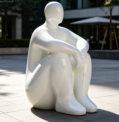Ein guter Preis. Originelles Design, moderne abstrakte menschliche Figur, Edelstahl-Skulptur, sprühlackiert, Innen- und Außendekoration, Statue Online
